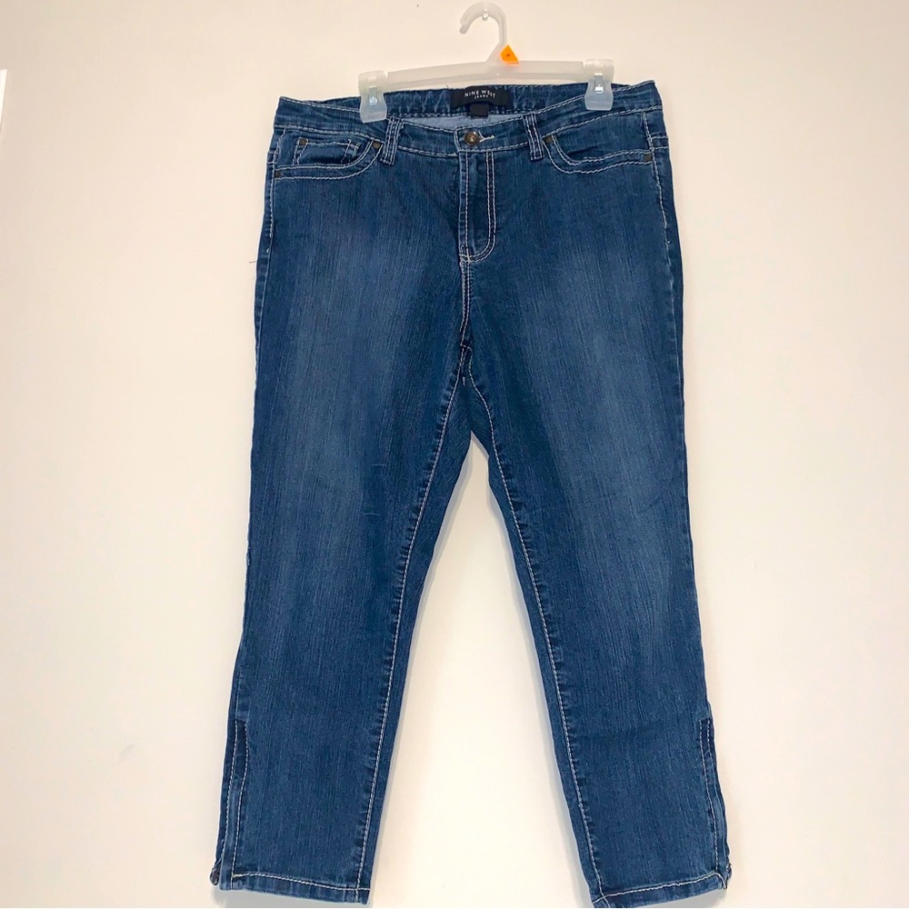 Nine West Jeans Size 14 Women’s Cropped Skinny Ankle Med Dark